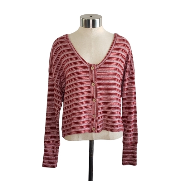 Project Social T x UO red & white striped knit top - Picture 1 of 8